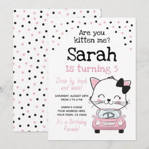 Conduite Par Kitty Chat Invitation Anniversaire