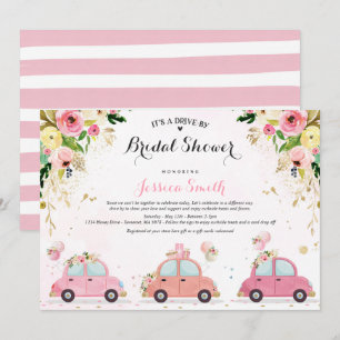 Conduite par la douche nuptiale Invitation rose Fl