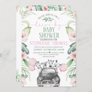 Conduite par Safari Baby shower Parade Invitation