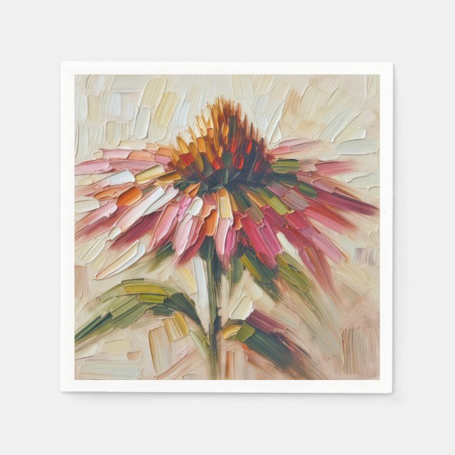 Cone-Blume Impasto-Malerei Serviette (Vorderseite)