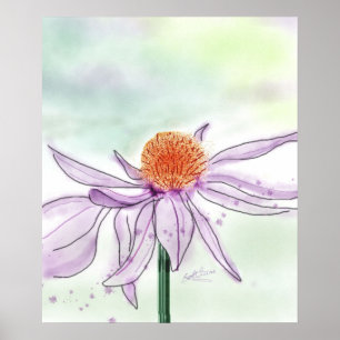 Cone Blume Wasserfarbenplakat Poster