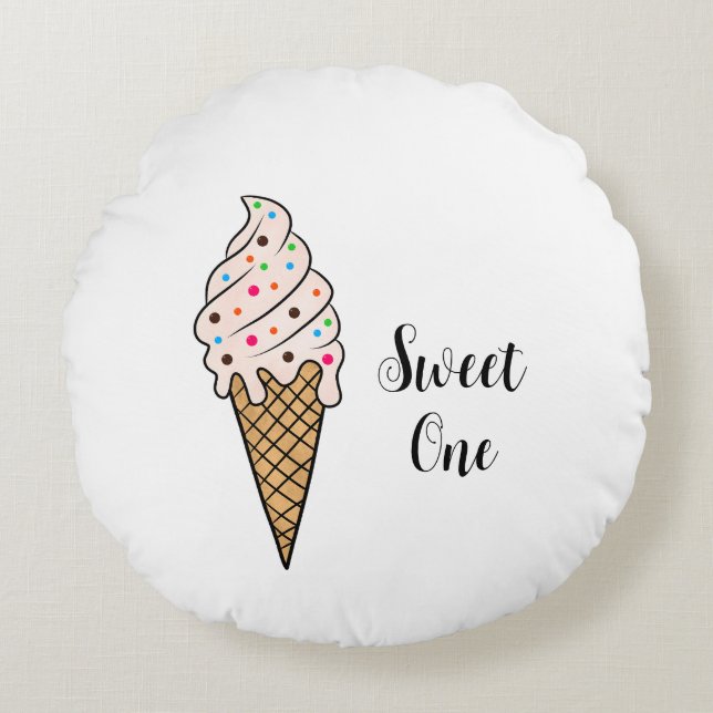 Cône crème glacée Coussin rond (Devant)