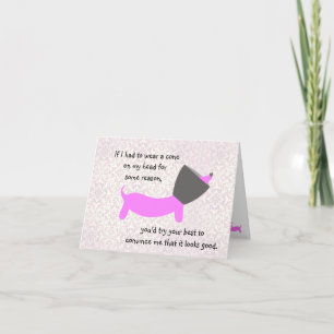 Cone of Shame Dackel Style Note Card Karte