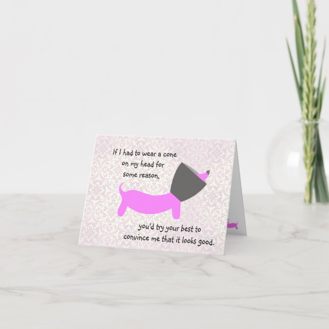 Cone of Shame Dackel Style Note Card Karte (Vorderseite)
