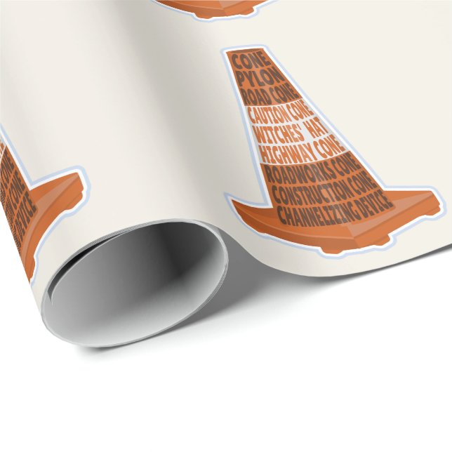 Cone Orange Tarafcone Geschenkpapier (Rolleneckpunkt)