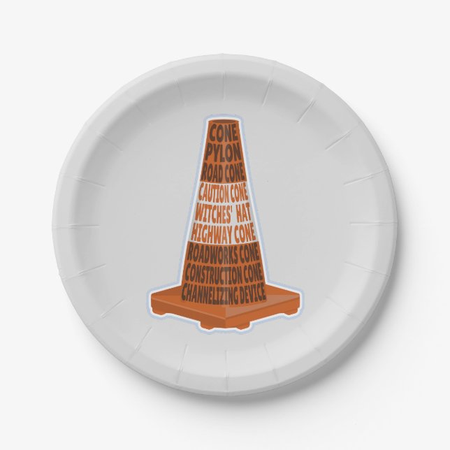 Cone Orange Tarafcone Pappteller (Vorderseite)