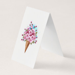 Cône rose Sakura crème glacée gaufre