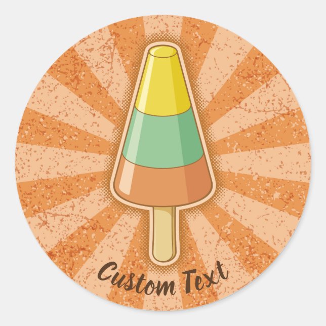 Cone Shaped Sorbet Stick Runder Aufkleber (Vorderseite)