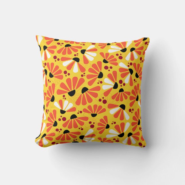 Coneflower Confetti on Lemon Yellow Kissen (Vorderseite)