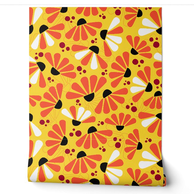 Coneflower Confetti on Lemon Yellow Tapete (Abrollen)