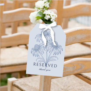 Coneflower Dusty Blue Wedding Reservierte Card Sig