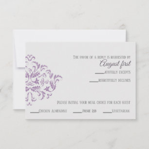 Coneflower Elegane Damask RSVP-Karte RSVP Karte
