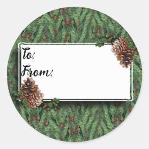 Cônes de pin de Noël avec étiquette