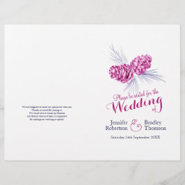 Cones lila Marine Winterhochzeit Programm