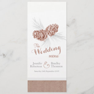 Cones menu dîner marron d'hiver