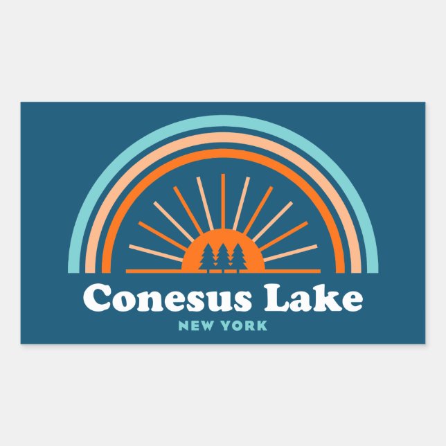 Conesus Lake New York Rechteckiger Aufkleber (Vorderseite)