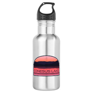 Conesus Lake New York Red Sunrise Edelstahlflasche