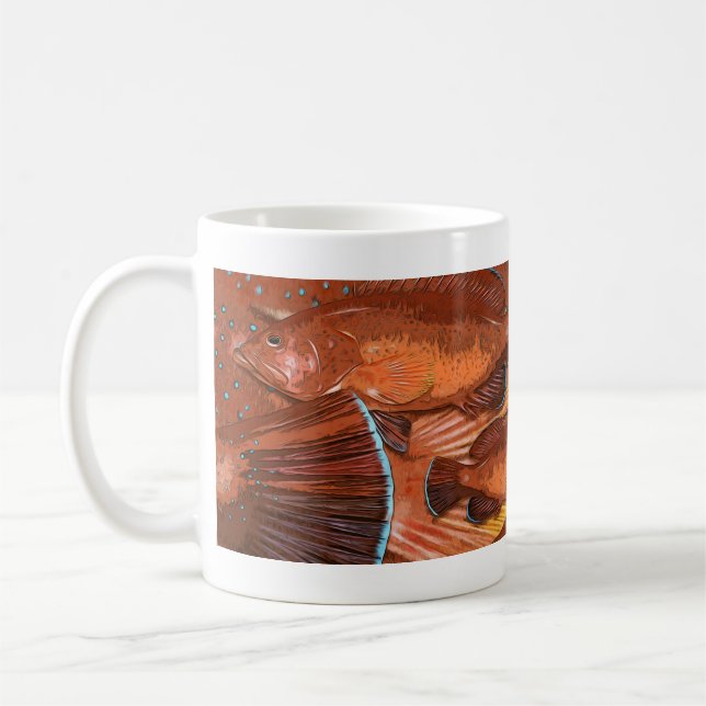 Coney Grouper Red Phase Grafik Kaffeetasse (Links)
