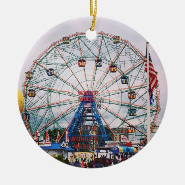 Coney-Insel-Wunder-Rad-Foto Keramikornament (Vorne)