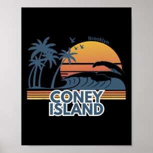 Coney Island Brooklyn Männer Frauen Urlaub Sommer Poster
