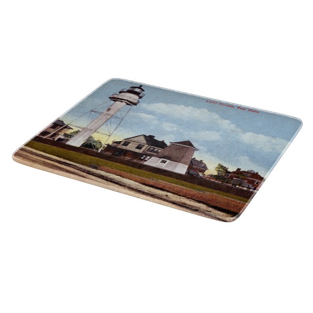 Coney Island Lighthouse, New York Cutting Board Schneidebrett (Ecke)