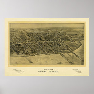 Coney Island NY 1906, alter Druck Poster