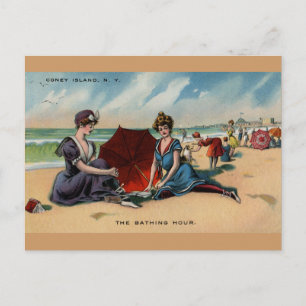 Coney Island NY 1909 Strand Szene Postkarte