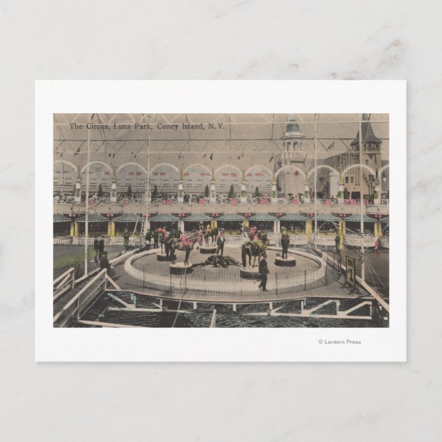 Coney Island, NY - Luna Park Circus Act Postkarte (Vorderseite)