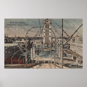 Coney Island, NY - schießen Sie die Schutes Fahrt Poster