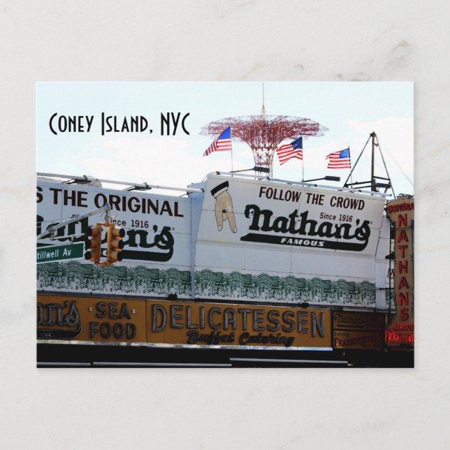 Coney Island, NYC Postkarte (Vorderseite)