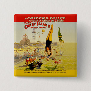 Coney Island Sideshow Poster Button