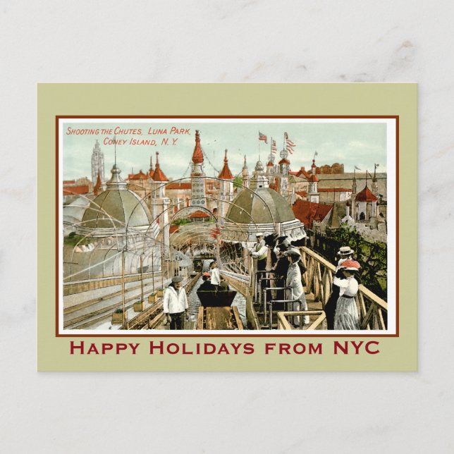 Coney Island-Weihnachten Feiertagspostkarte (Vorderseite)