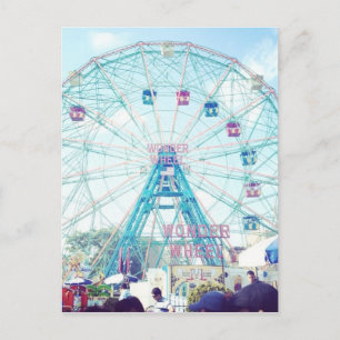 Coney Island Wonderwheel Riesenrad herein Sommer Postkarte