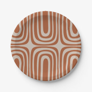 Confaab Boho Abstraktes Minimalistisches Muster Ro Pappteller