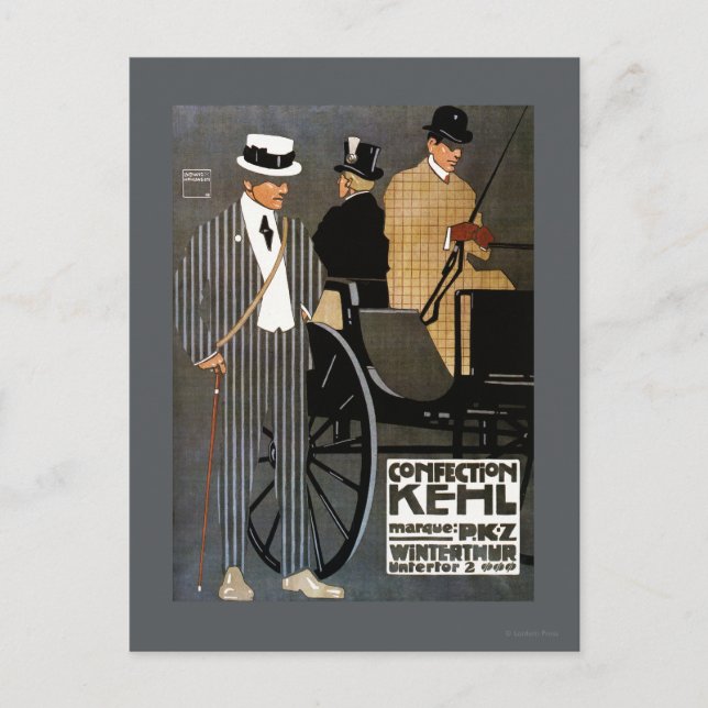 Confection Kehl Gentlemen Bekleidung Postkarte (Vorderseite)