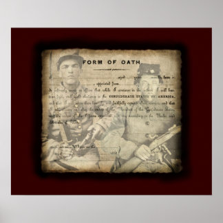 Confederate Service Oath Poster