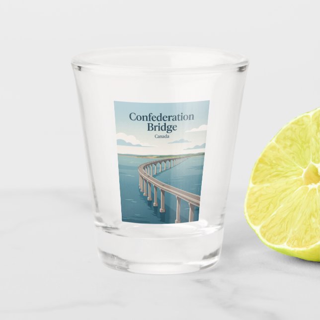 Confederation Bridge Kanada Schnapsglas (Vorderseite)