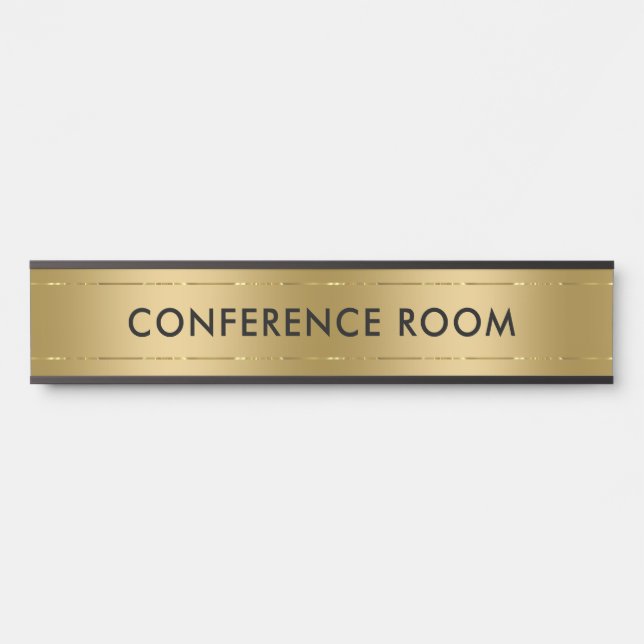 Conference room metallic faux gold background türschild (Vorderseite )