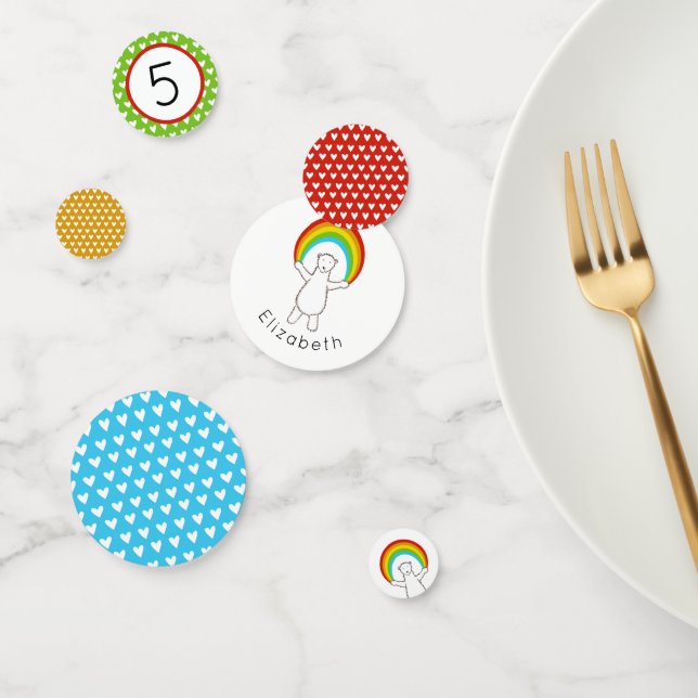 Confetti à l'ours polaire et à la table arc-en-cie (Groupe)