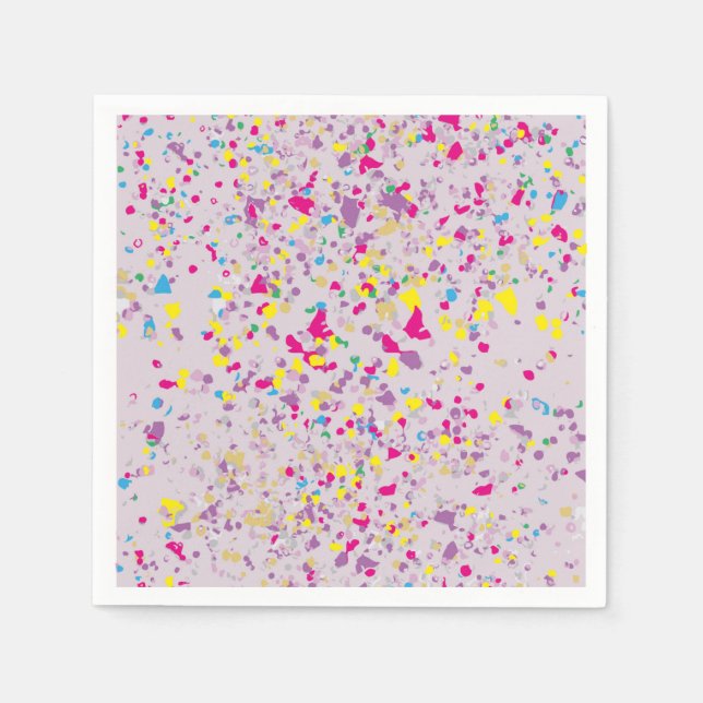 Confetti Abstrakt Lila Serviette (Vorderseite)