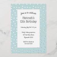 confetti argent pastel bleu anniversaire carte pos