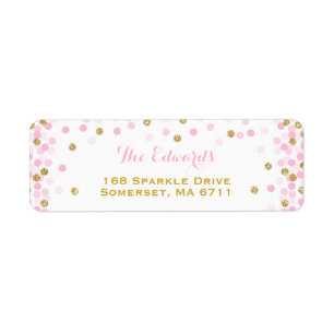 Confetti Baby Dusche Rücksendeadressen-Aufkleber G