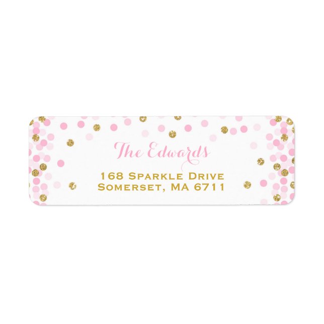 Confetti Baby Dusche Rücksendeadressen-Aufkleber G (Vorne)