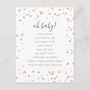 Confetti-Babyparty-Einladung Begleitkarte