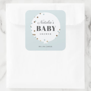 Confetti Ballon Babydusche Gefallen Quadratischer Aufkleber