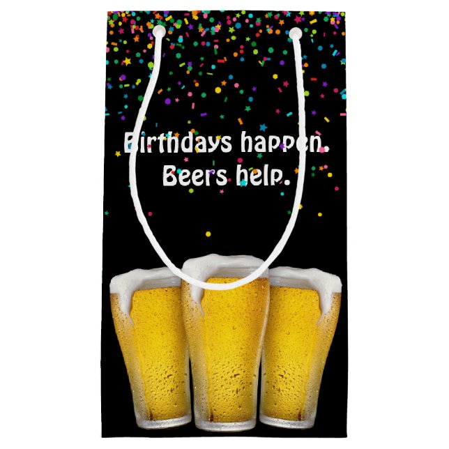Confetti Birthday Beers Kleine Geschenktüte (Vorderseite)