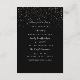 Confetti Black Brautparty Geburtstag 16. Einladung