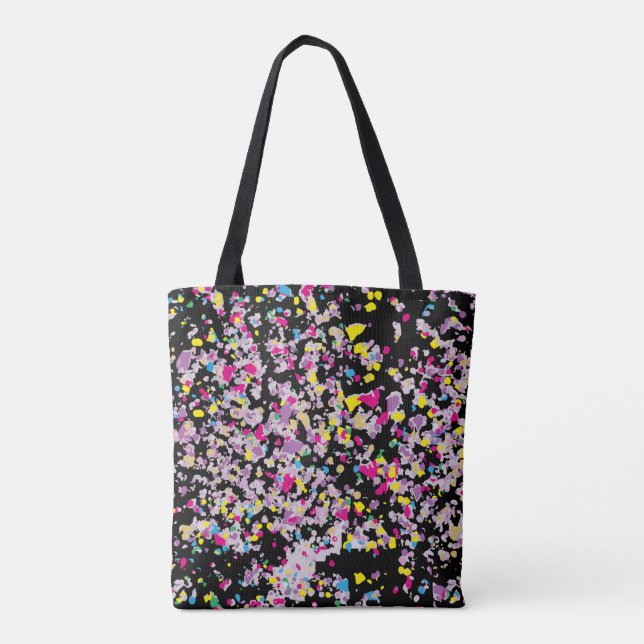 Confetti Black Tote Bag Tasche (Rückseite)