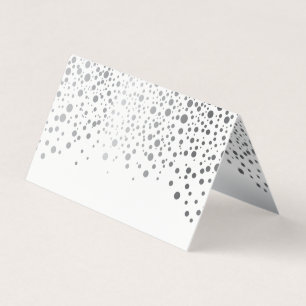 Confetti blanc et argenté élégant   Cartes