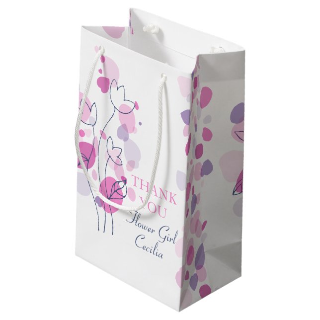 Confetti Blätter Hochzeit Blume Mädchen Gefallen G Kleine Geschenktüte (Rückseite Schrägansicht)